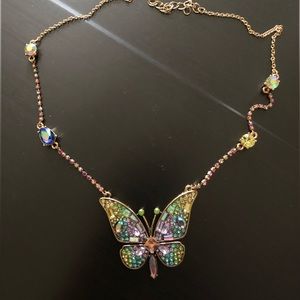 Betsey Johnson butterfly necklace brand name with tags.